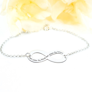 Pulseira  Personalizada NOT Sister by Blood but sister by heart  5001798/950 Prata AFETOS