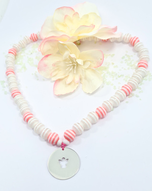 COLAR MENINA BOLAS SINT MEDALHA RED ANJO REC EM PRATA DE LEI 925