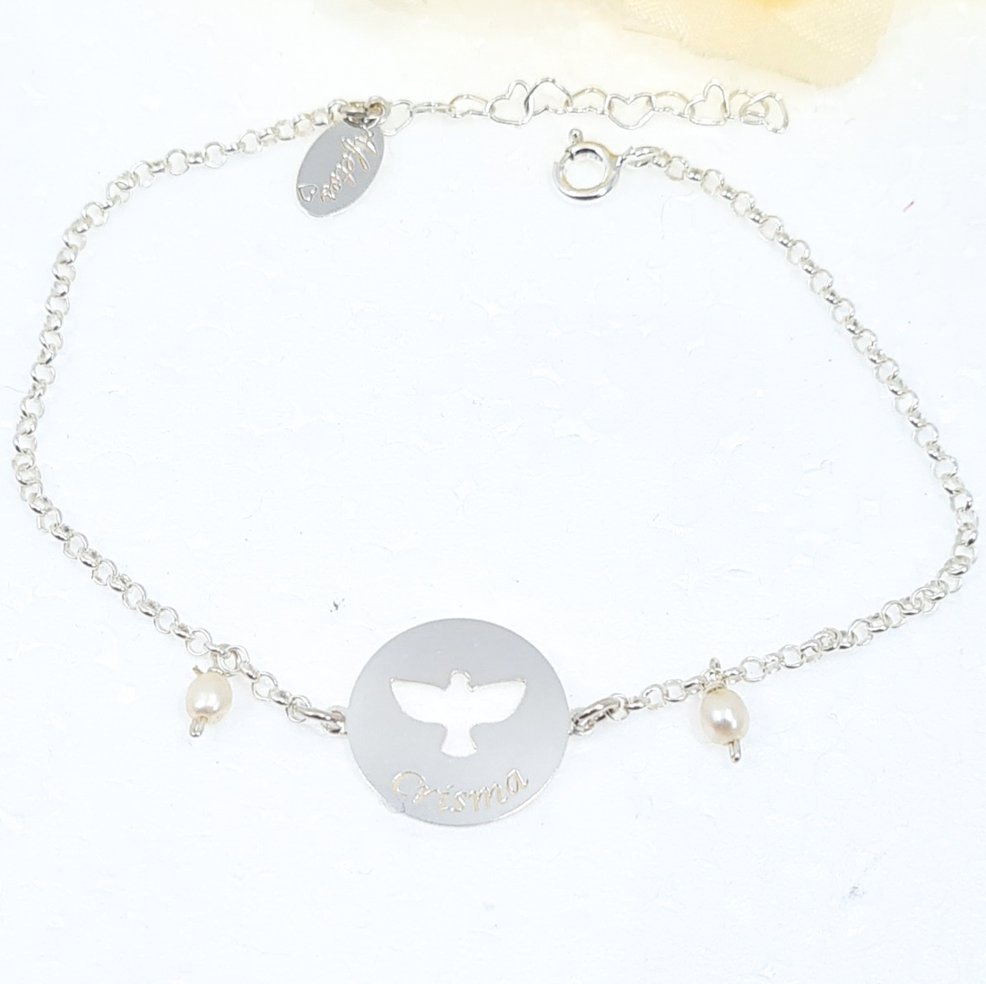 Pulseira Pomba  Crisma 5001798/950  Prata AFETOS