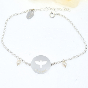 Pulseira Pomba  Crisma 5001798/950  Prata AFETOS