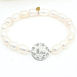 Pulseira Personalizada Pérolas barrocas  5001015  Afetos Prata 925
