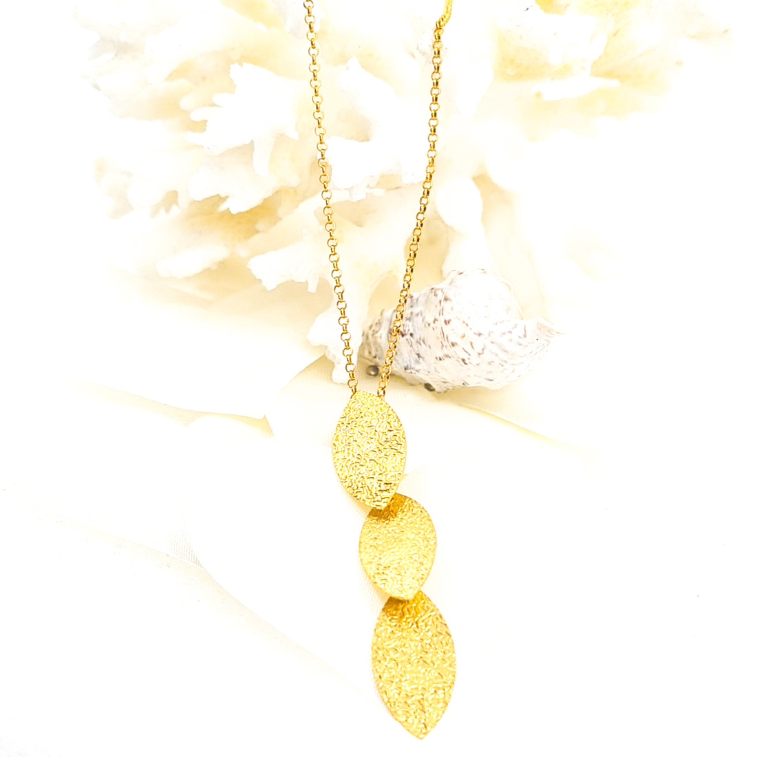 CONJUNTO COLAR E BRINCOS FOLHAS   AFETOS   EM PRATA LEI 925