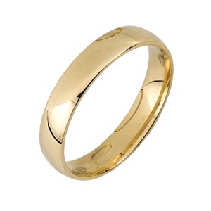Aliança Amendoada 4mm meia cana Ref 9KALA015 Ouro 9K Zerus