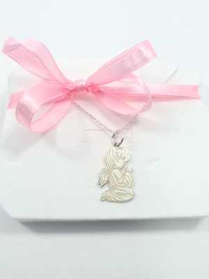 Fio Anjo da Guarda pintado para Criança 5001745 Prata Afetos 