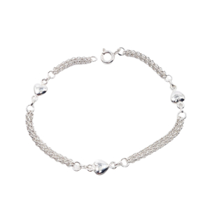 PULSEIRA CRIANÇA PU80269 CORAÇÕES EM PRATA BARROSO
