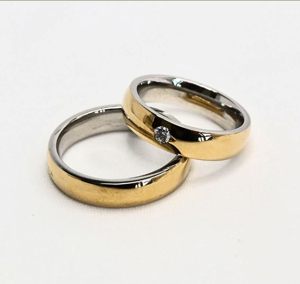 ALIANÇA AMEND 5004766  9G58PK9 PRATA LEI 925 COM FORRA EM OURO 9K