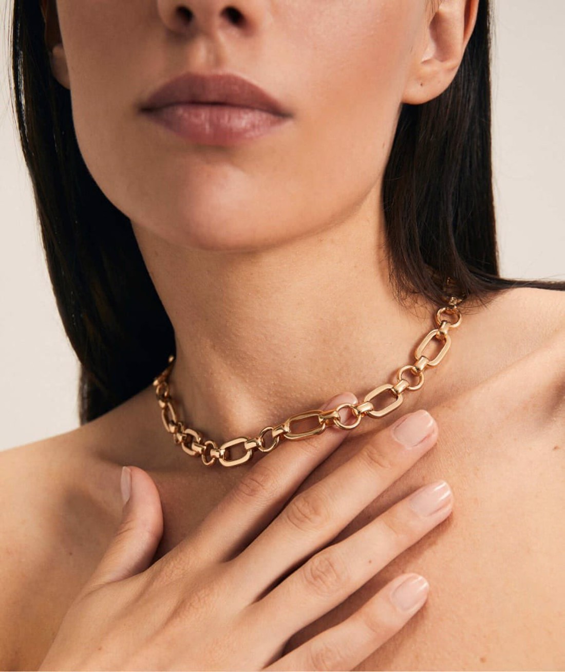 COLAR BRONZE ELOS RETANGULARES PLAQUEADO A OURO 18K COLAR ELOS RETANGULARES PLAQUEADO A OURO 18K VIDAL  