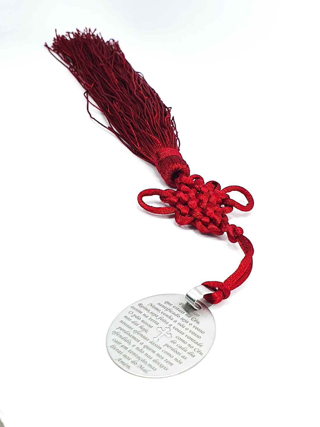Marcador de Livros com medalha 204981 Pai Nosso 1MH-FL0204 Ref 204981 Prata lei 925 Flamingo