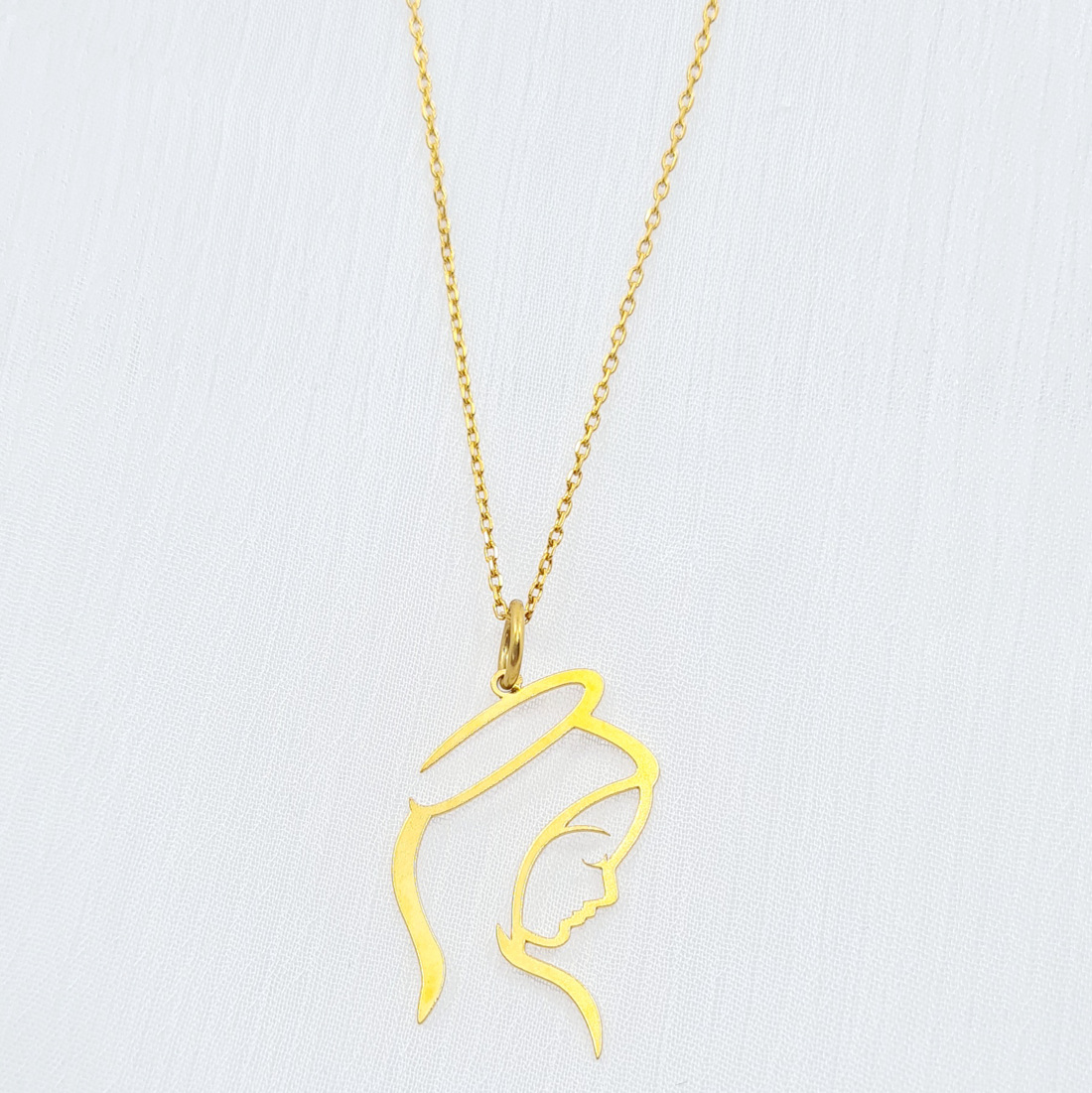 Colar Silhueta Nossa Senhora  AFET0014 REF 501011 Afetos Prata