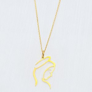 Colar Silhueta Nossa Senhora  AFET0014 REF 501011 Afetos Prata