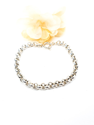 Pulseira elos redondos 0,6 Ref JB1803 Prata lei 925 Forn 133