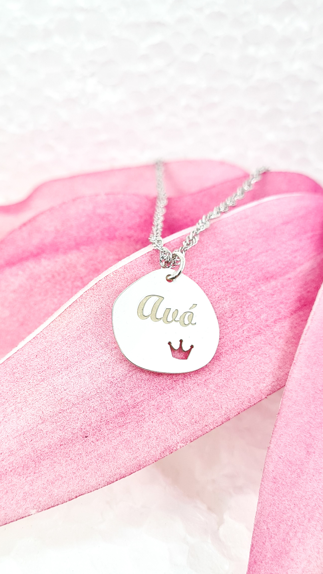 Medalha Personalizada  coroa rainha Ref AFET0057 Prata  AFETOS