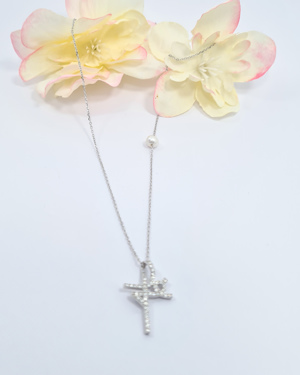 COLAR CRUZ FÉ  PRATA DOURADA DE LEI 925 STU0808285D  D BRUNI