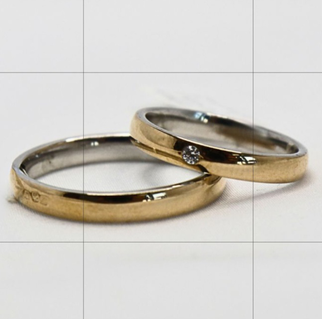 ALIANÇA 3,5mm AMEND 5004764 9G72PK9 PRATA LEI 925 COM FORRA EM OURO 9K