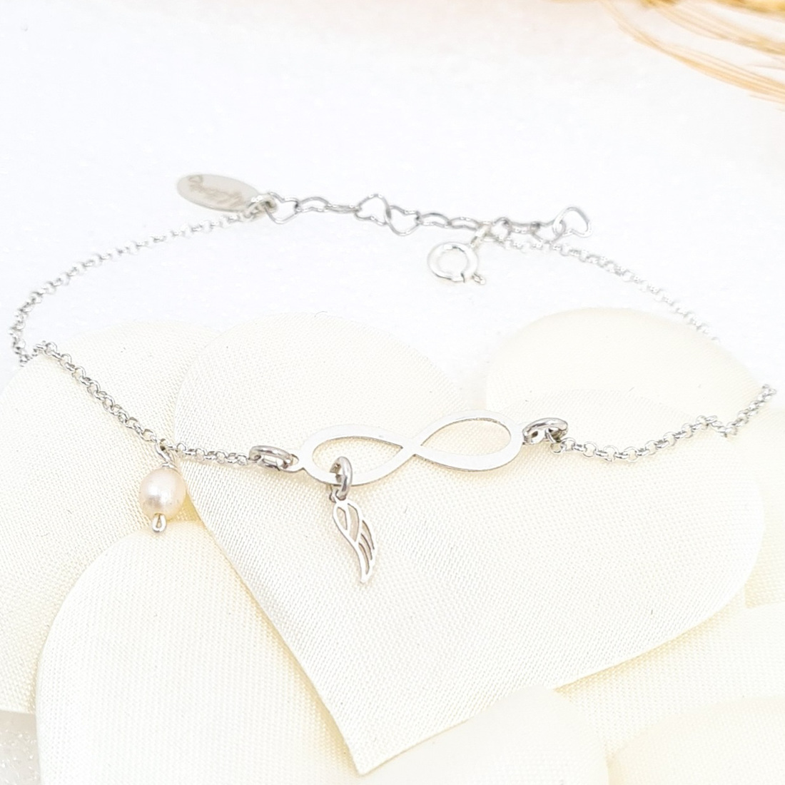 Pulseira infinito Asa Anjo 5001798/950 Afetos Prata Lei 925