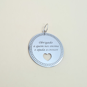 Medalha Obrigado a Quem nos Ensina  e Ajuda a Crescer AFET750/AG Afetos Prata
