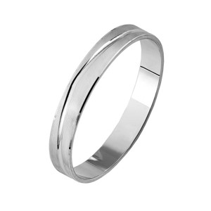 Aliança Ouro Branco Onda 3mm Ref 9KALB002 Ouro 9K Zerus