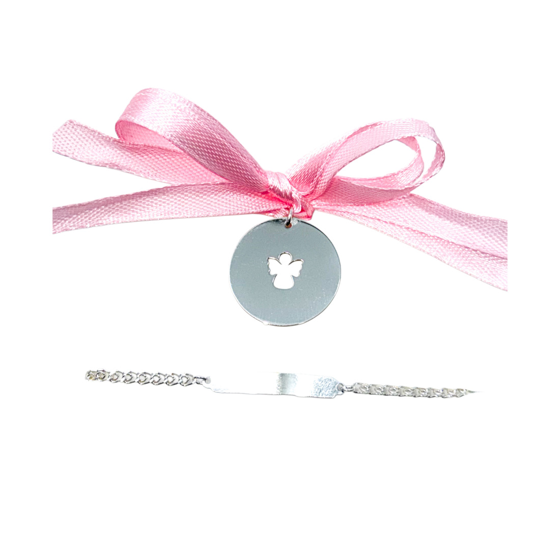 CONJUNTO PULSEIRA LOVE CH 5003033  PU82260 JJFF 5003952 Medalha anjo recortado 5001803 Prata 925