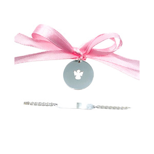 CONJUNTO PULSEIRA LOVE CH 5003033  PU82260 JJFF 5003952 Medalha anjo recortado 5001803 Prata 925