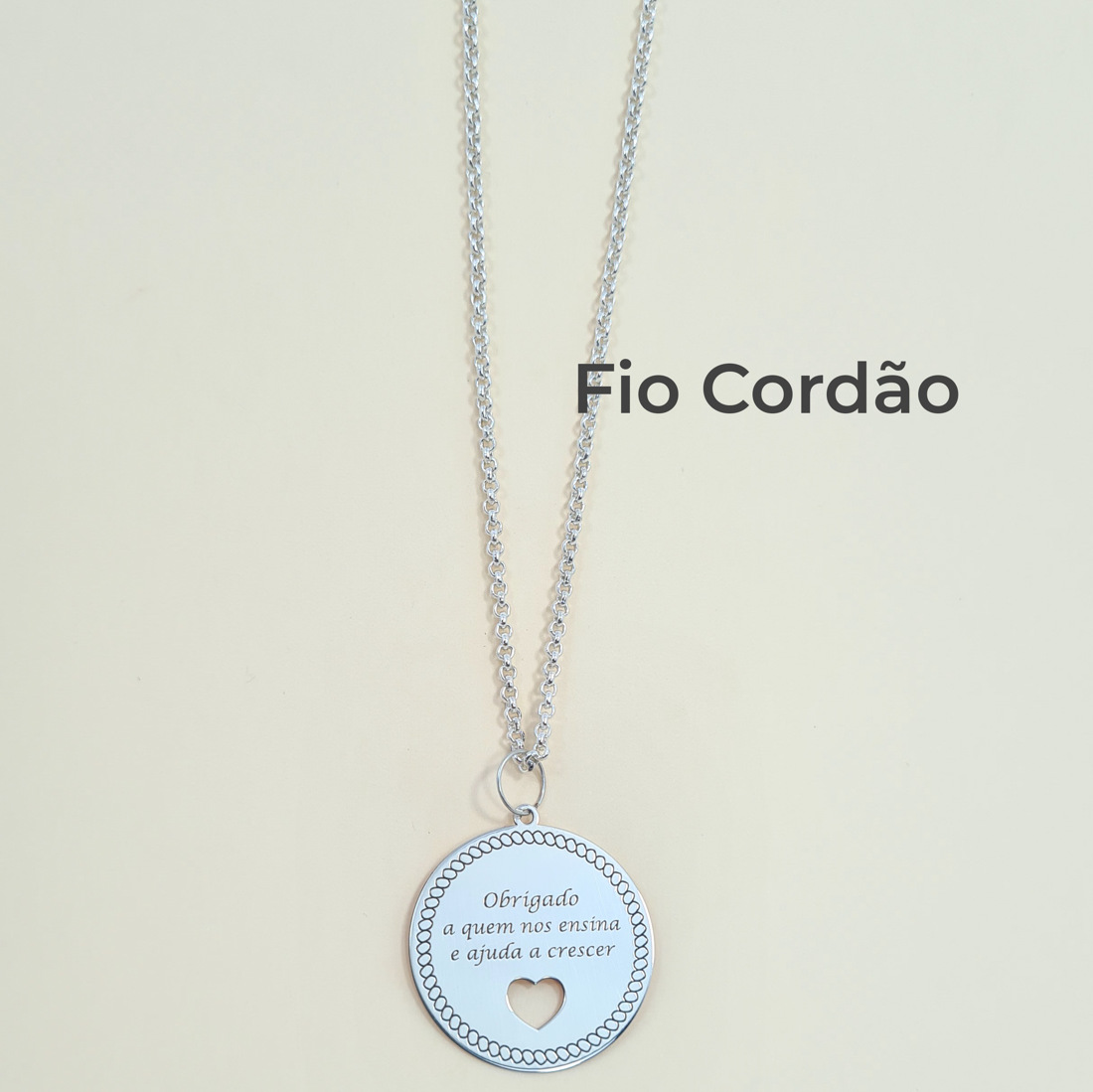 Medalha Obrigado a Quem nos Ensina  e Ajuda a Crescer AFET750/AG Afetos Prata